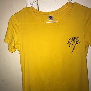 yellow trendy flower shirt